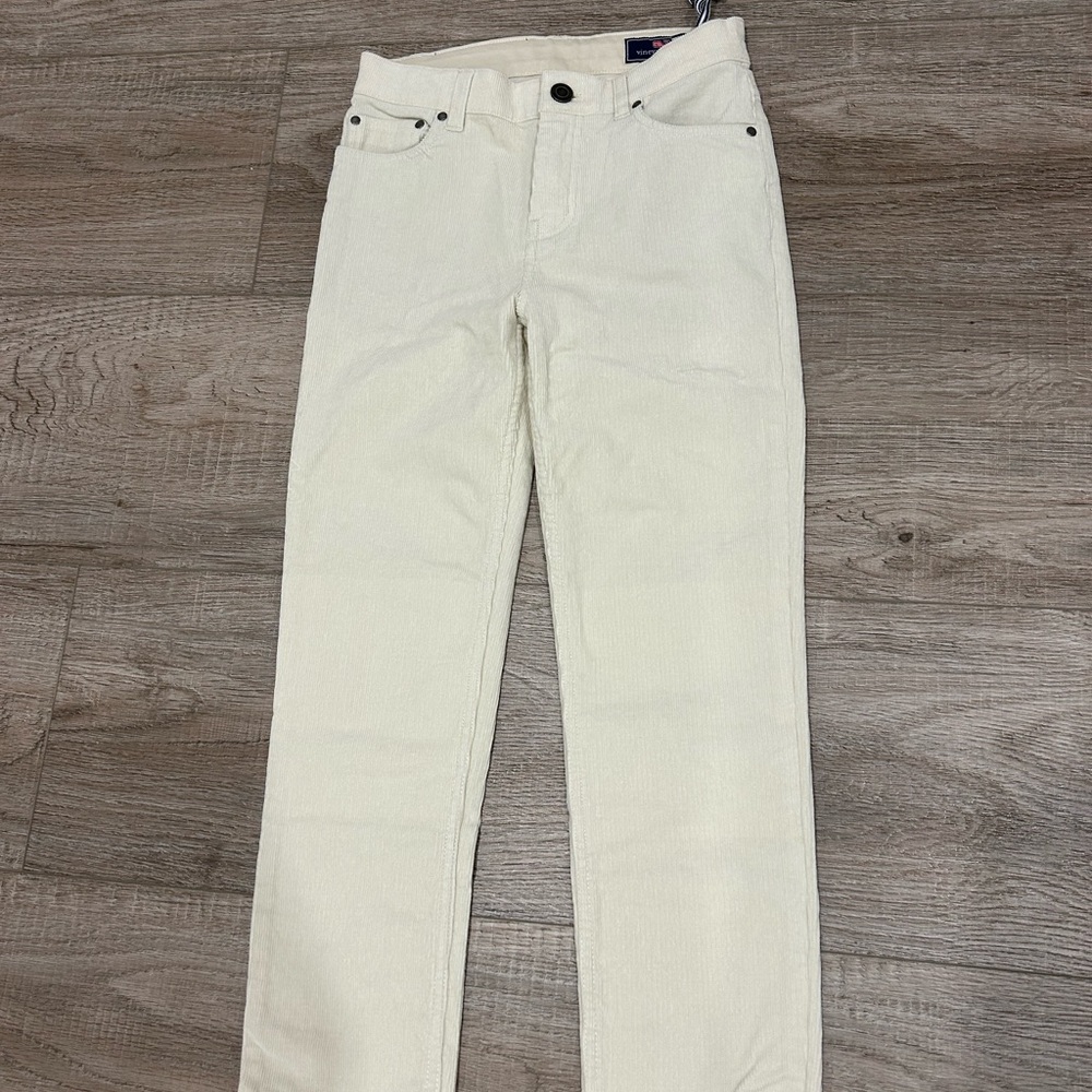 NEW Vineyard Vines Corduroy Pants Classic Fit 5 Pocket Beige Stone Boy’s Size 8